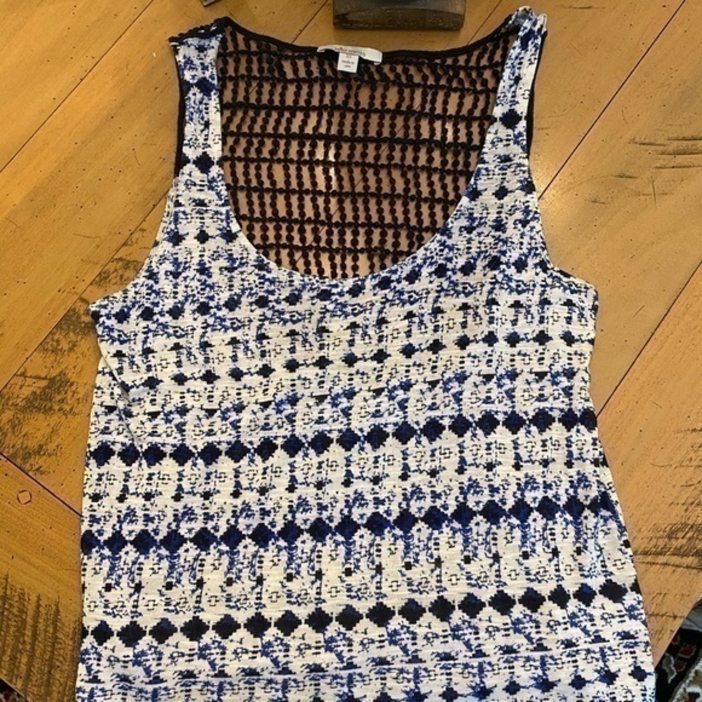 Blue and white tank top